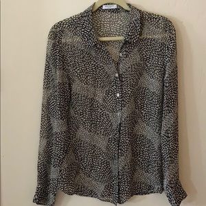 Equipment sheer floral blouse